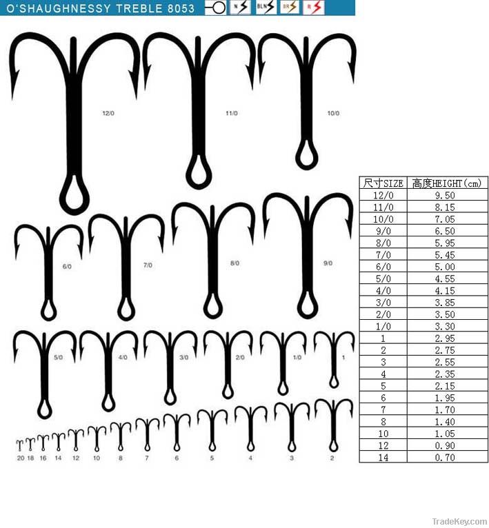 oshaughnessy treble hooks 8053-Terminal fishing tackle/fishing hooks