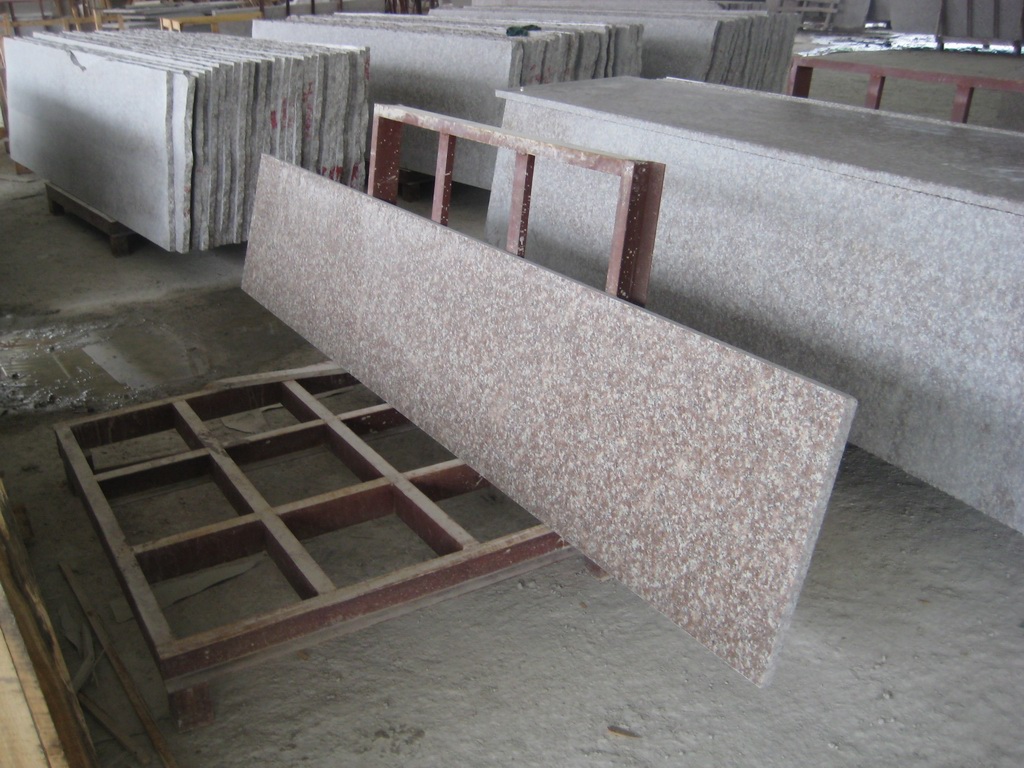 g687, peach red granite, paving tiles