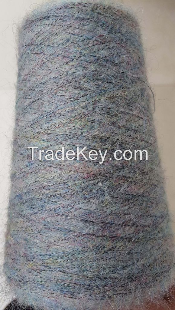 17% acrylic 20% Mohair 14% Wool 49% Nylon Colorful Fancy Yarn Nap Yarn Tam Yarn