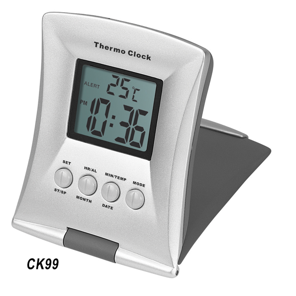 Alarm clock with calendar &amp; temperature display