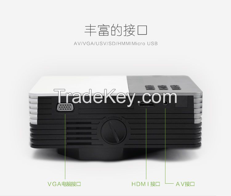 LED projector, LED lamp,support HDMI, multiple interfaces, can connect to android cellphones, power by mobile bank