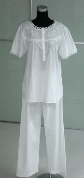 ladies' embroidered pajamas, nightwear, sleepwear