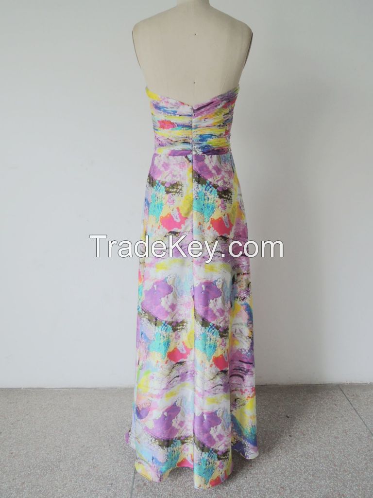 Chaozhou print evening dress