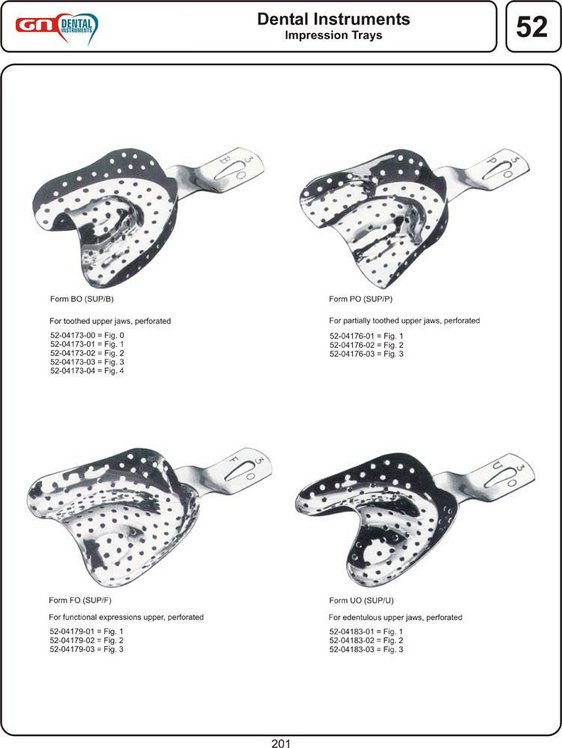 Dental Instruments Dental Impression Tray Perforated