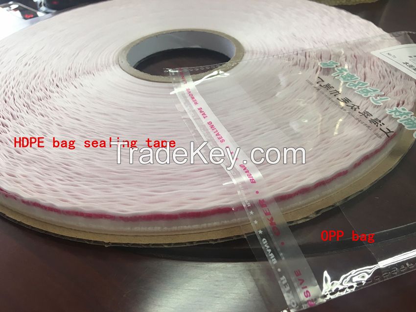 HDPE bag sealing tape double sided adhesive sticky tape courier bag closure tape