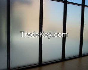 acid etched glass for sliding door, shower door glass