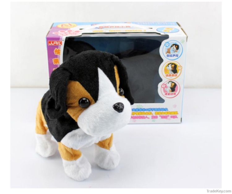 The cute plush puppy in sound control