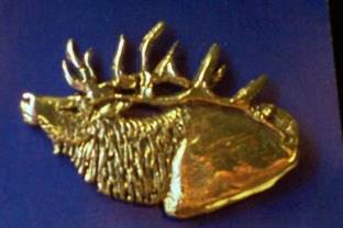 Bronze Bull Elk Pin