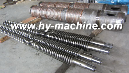 Conical twin screw and barrel