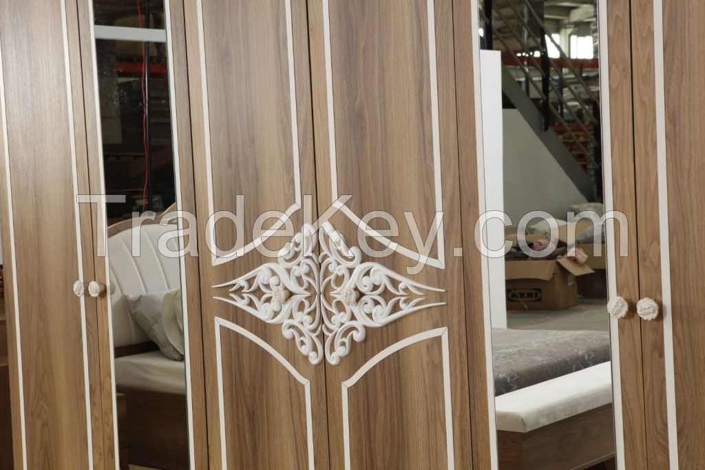 Torino 6 Doors Bedroom Set Walnut Colour