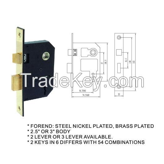 door lock body mortise lock