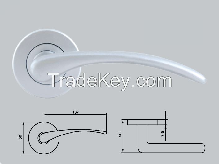 ZInc or aluminum door handles on rosette