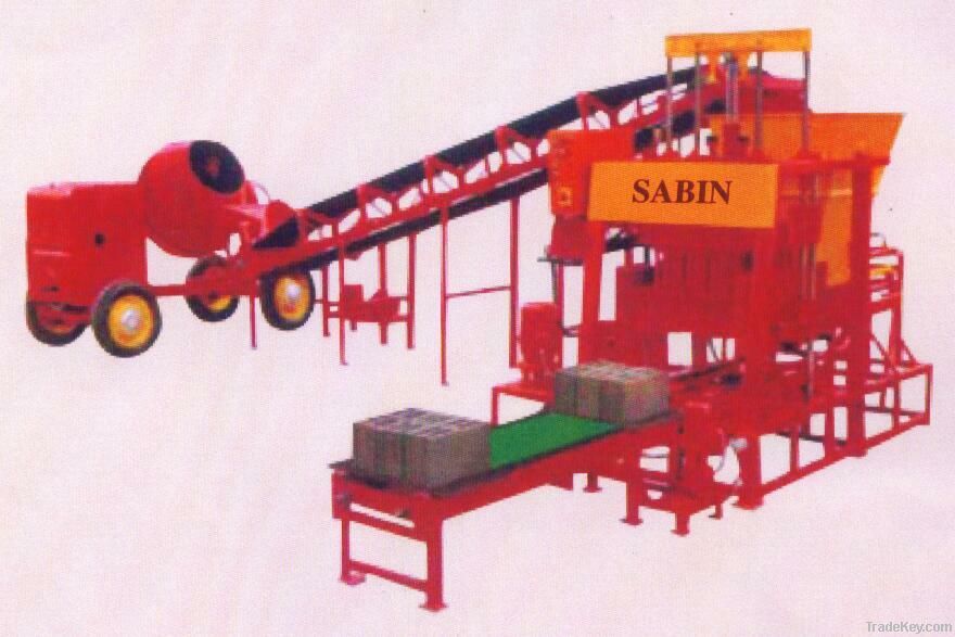 STATIONARY TYPE CONVEYORISED SEMI AUTOMATIC BLOCK MAKING MACHINE