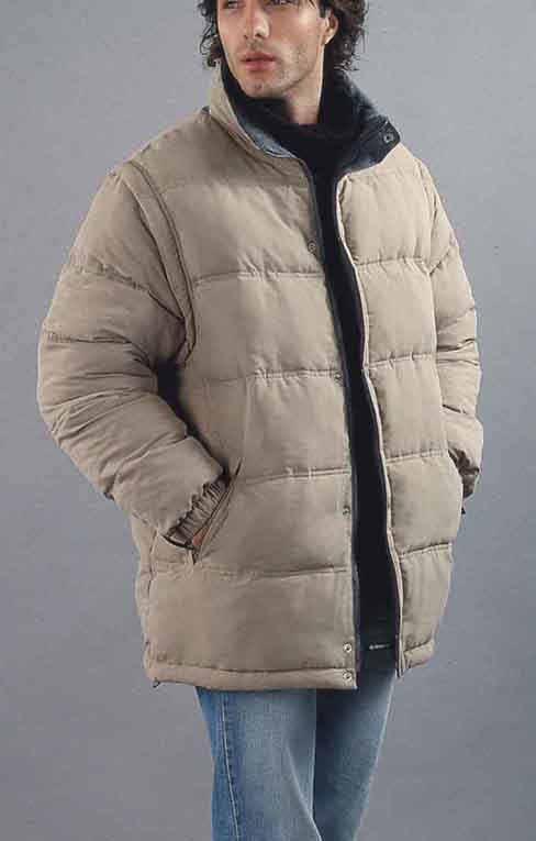 men's goose down puffer jacket, goose down coat, goose down gament