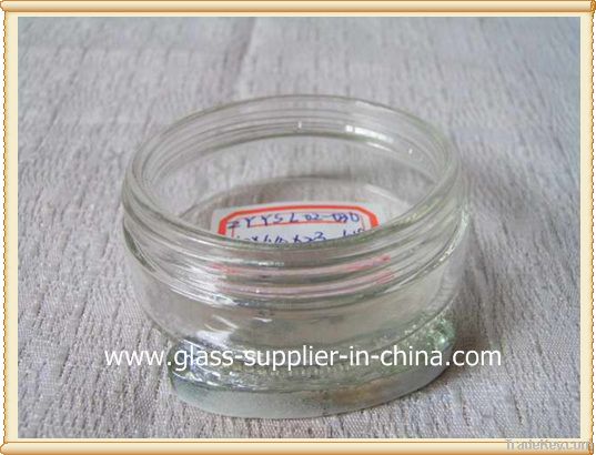 cream glass jar