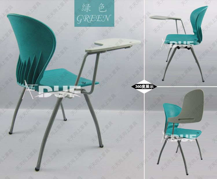 Trendy Student Table and Chair Sturdy Stacking Chair with Note Taking