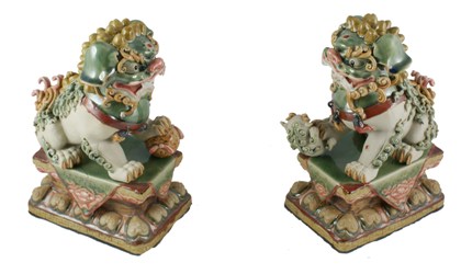 Handmade pottery Feng Shui Foo dog