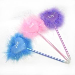 heart ball pen, fluffy ball pen, plastic ballpen, promotional gifts