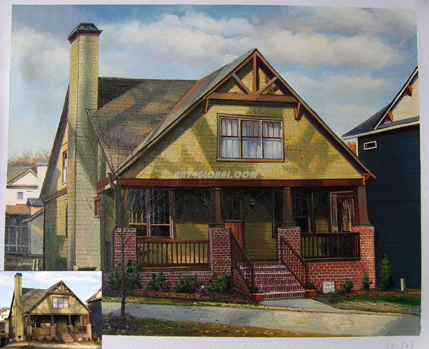 Custom Oil Painting From Photo (Landscape And House)