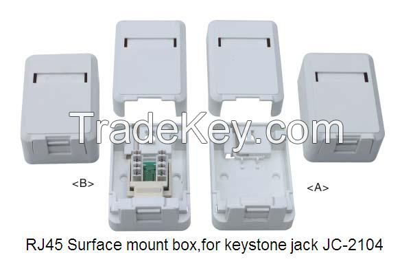 2-port Cat5E RJ45 connection Box Dual port surface mount box