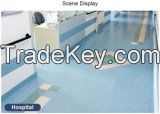 Homogeneous PVC Vinyl Sheet Roll Flooring for Hospital Shopping Mall School Theater Library