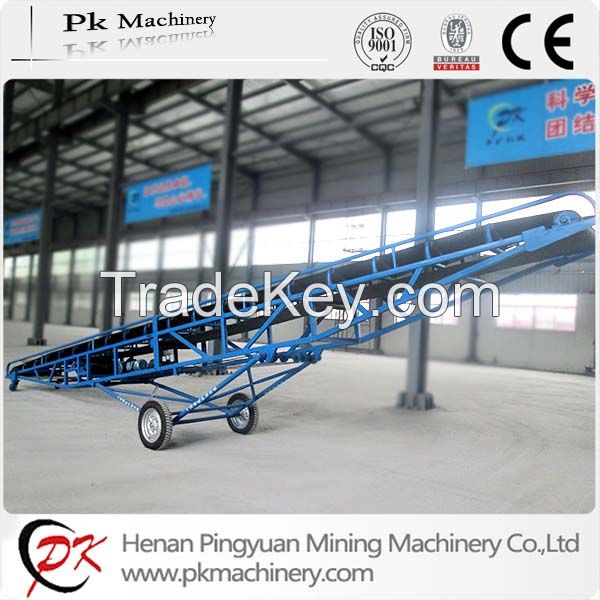 mobile belt conveyor for bag material, bulk material