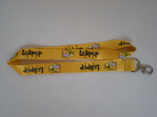 Silk screen printed flat lanyard