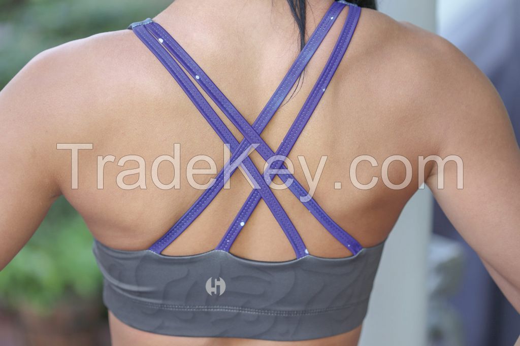 Custom Made Sports Bra/ Women Criss Cross Gym Bra/ Fitness Yoga Bra