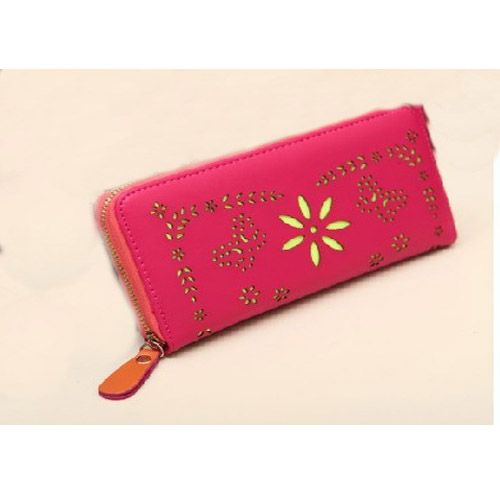 fashion matel  zipper Wallets with flower