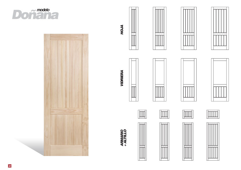 Solid wood Door Pine Radiatta Donana