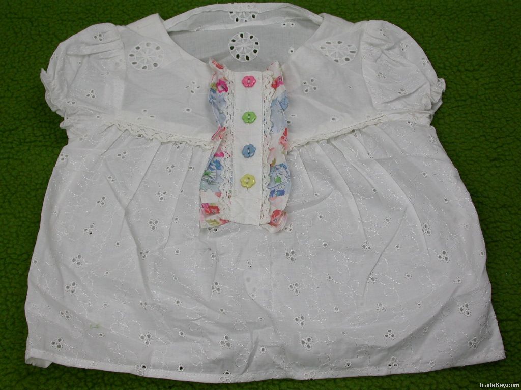 100% cotton embroidered girls blouse