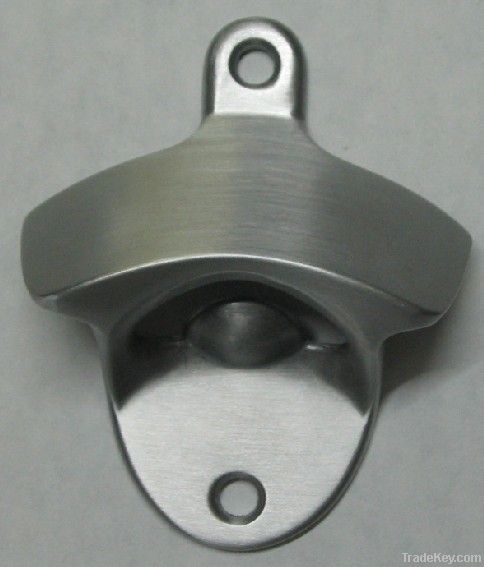 Wall mounted bottle opener