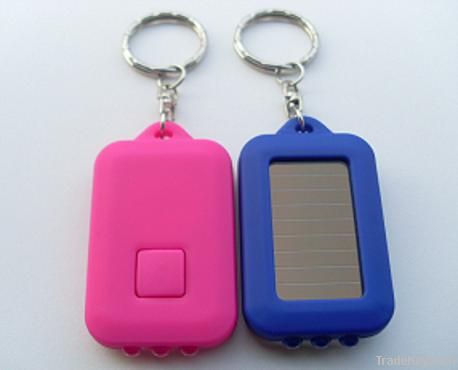 Led lighting solar keychain