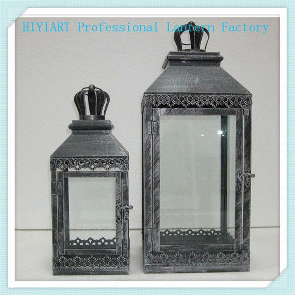 Set of 2 /3 outdoor white garden metal lanterns hanging lanterns candle holder