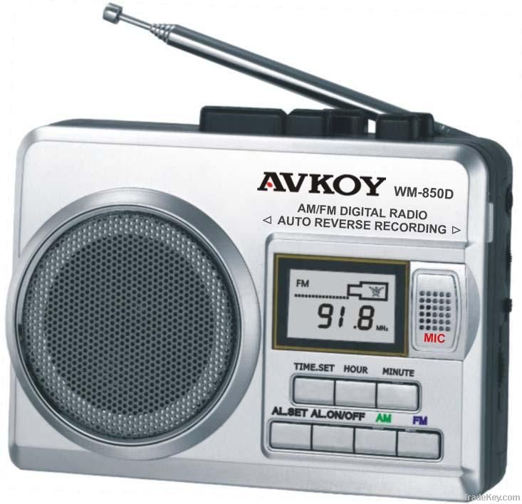 AM/FM Digital Radio cassette recorder with Auto reverse