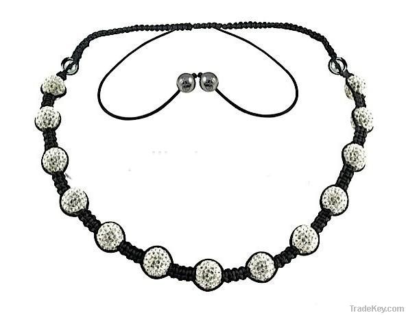 crystal woven shamballa necklace