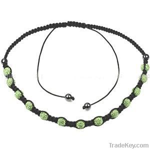 crystal woven shamballa necklace