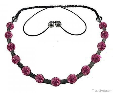 crystal woven shamballa necklace