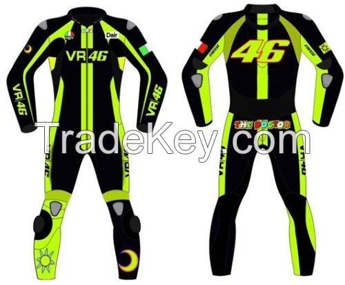 Valentino Rossi VR 46 Motorbike Motorcycle Leather Racing Suit-All sizes