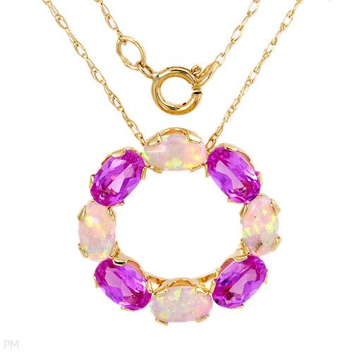 OPAL SAPPHIRE /10K GOLD NECKLACE