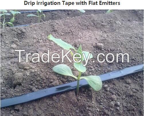 Drip Irrigation tape with flat emitters