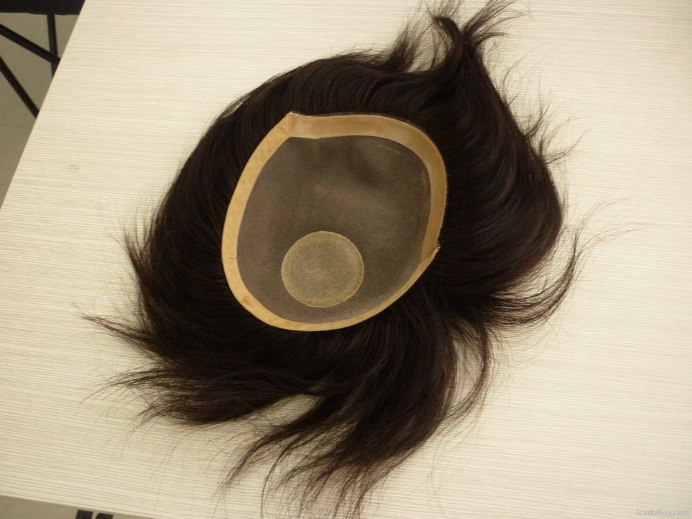 100% human hair men&#039;s toupee