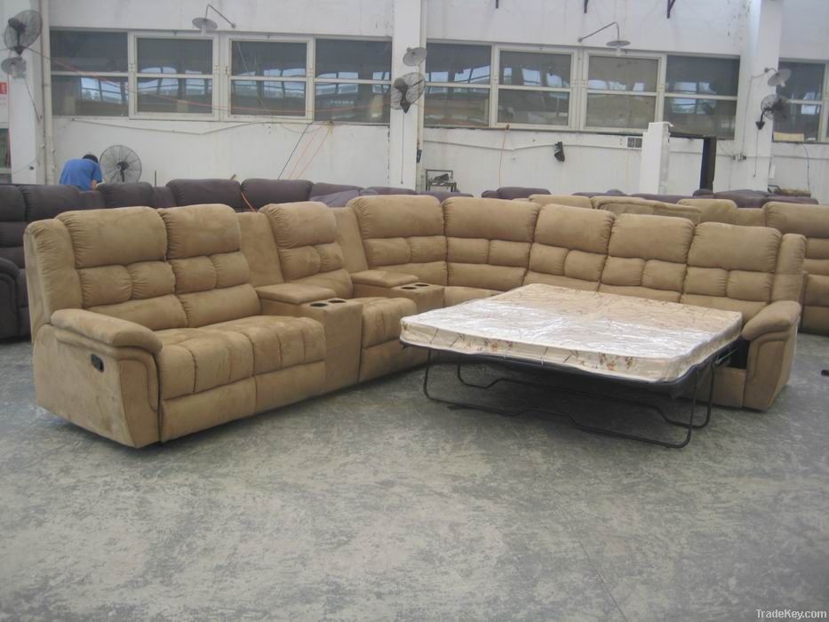 Synthetic Leather Corner Sofa Bed