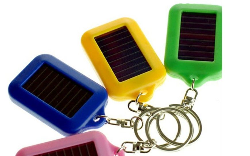 Colorful Solar Keychain ABS plastic Material LED key chain