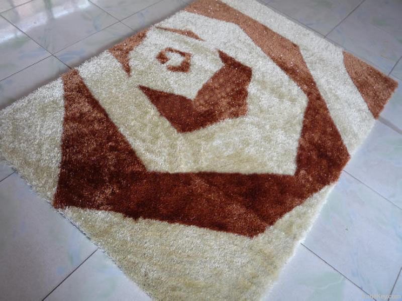 Polyester shaggy carpet rug