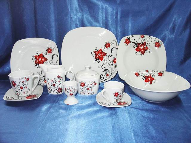 square shape porcelain tableware/ dinner set