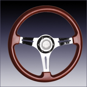 wooden steering wheel