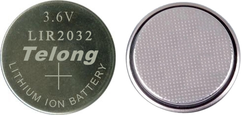 LIR2032 li-ion button cell