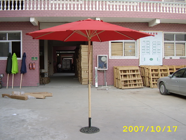 wooden umbrella