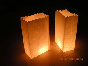 sell candle bag, lantern bag, luminaria candle  bag